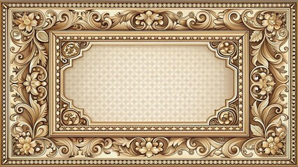 Classic ornamental frame with intricate patterns and details, elegant, vintage, decorative, antique, border, design