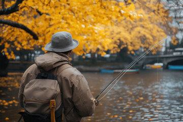 Wall Mural - Autumn Fishing