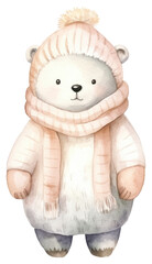 Canvas Print - PNG Polar Bear plush white cute.