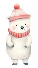 Poster - PNG Polar Bear snowman winter love.