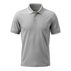 Grey mockup polo t shirt isolated on white