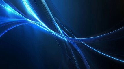 Blue abstract technology data wavy lines in holographic style
