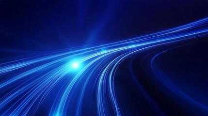 blue abstract technology data wavy lines in holographic style