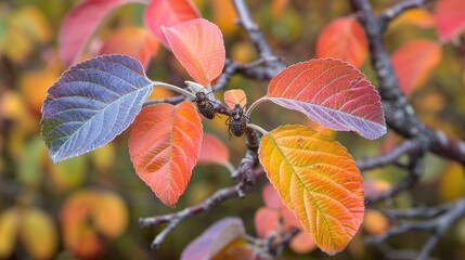 Poster - A close-up photograph of the leaves on an apple tree