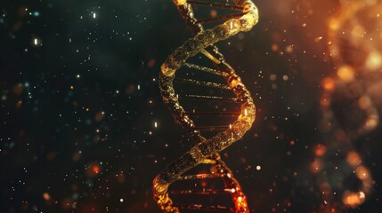 Wall Mural - DNA double helix genetic material. Gene sequencing abstract design. Floating in space background, .science, abstract, biology, biotechnology, molecular, health, genetic