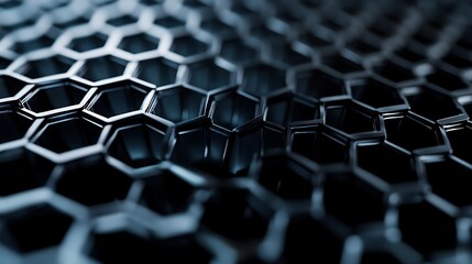 Poster - Close-up of a Metallic Honeycomb Pattern