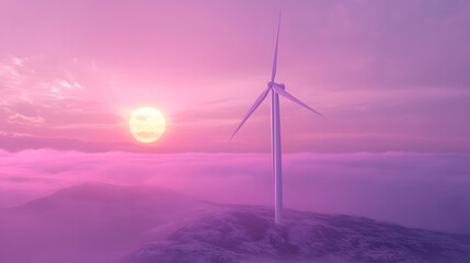 concept idea eco power energy wind turbine, purple color