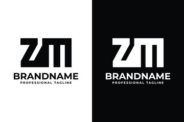 Wall Mural - Letters ZM Monogram Logo, suitable for any business with ZM or MZ initials