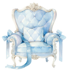 Wall Mural - PNG  Elegant watercolor armchair illustration