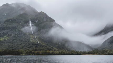 Sticker - A picturesque landscape of the turquoise lake 