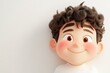© ST22Studio - Cute 3D Cartoon Character Expressing Embarrassment with Blushing Cheeks on White Background