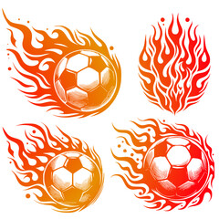 Canvas Print - soccer ball set on fire