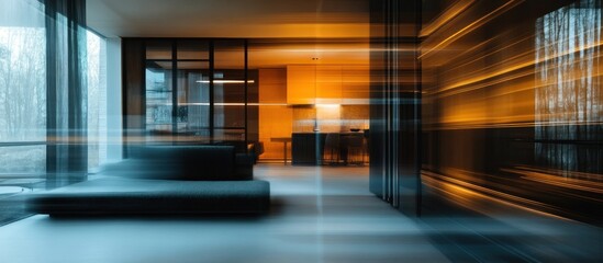 Sticker - Abstract Interior with Motion Blur and Warm Lighting