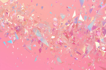 Wall Mural - pink background with sparkling crystals and glitter