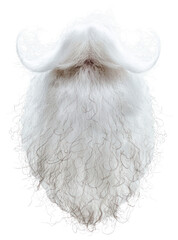 White curly beard isolated background