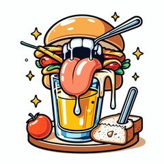 Wall Mural - Drooling-vector 