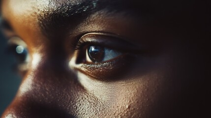 Close-up of a Person's Eye with Sun Glare