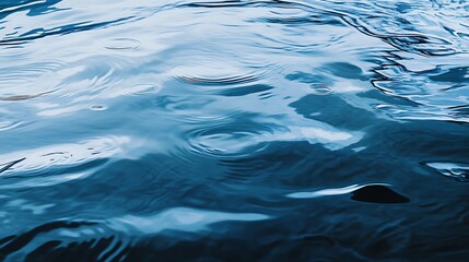 Poster - Abstract Ripples and Reflections on Blue Water Surface