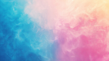 Poster - Abstract pastel-colored background blending soft hues of blue, pink, and yellow in a dreamy swirl. Perfect for backgrounds, banners, or presentations with ample copy space.