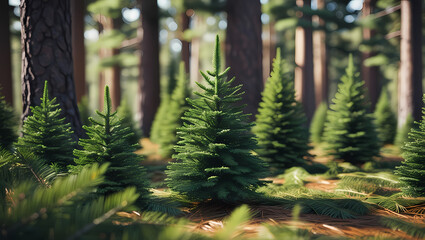 Wall Mural - Lush Forest Render Generative AI