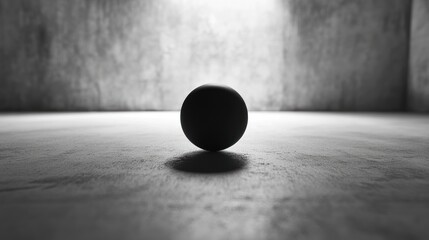 Sticker - A Black Sphere Resting on a Concrete Surface