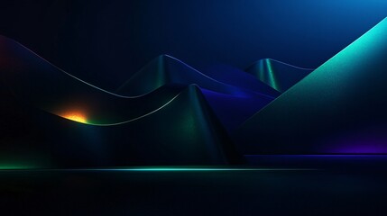 Wall Mural - Abstract digital landscape with smooth, colorful curves and gradients.