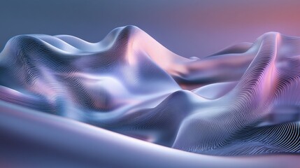 Wall Mural - Abstract waves in soft colors create a serene, flowing landscape.