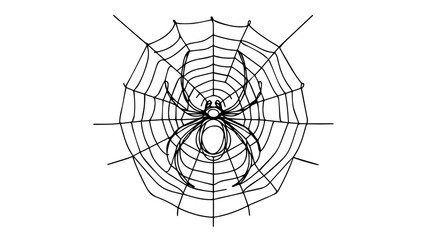 Spider weaving a web