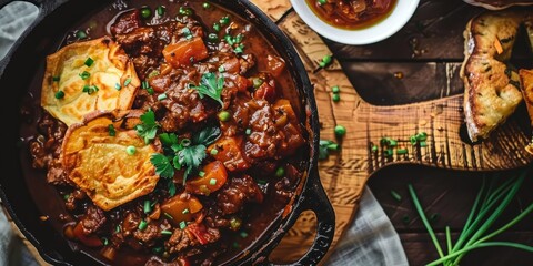 Sticker - Traditional Hungarian goulash served with crispy potato pancakes