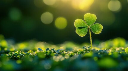 Canvas Print - A Single Shamrock in the Sunlight