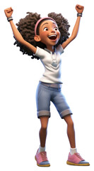 Poster - PNG Video game smiling cartoon girl.