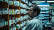 © terra.incognita - A man in a lab coat is looking through a shelf of medicine