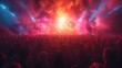 © panu101 - Dynamic and Energetic Concert Crowd with Vibrant Colorful Stage Lighting and Music Entertainment