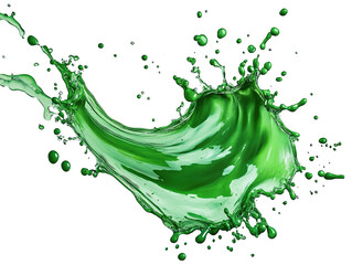 Wall Mural - green splash liquid, abstract wave explosion isolated PNG