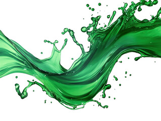 Wall Mural - green splash liquid, abstract wave explosion isolated PNG