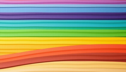 Wall Mural - horizontal rainbow stripes with a 3d effect each color band appearing slightly raised and casting su