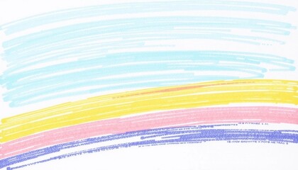 Wall Mural - rainbow stripes with a hand-drawn sketch effect each color band from red to violet appearing as if d