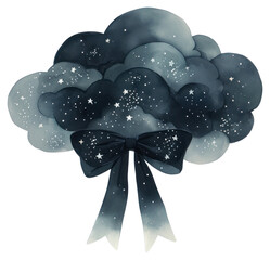 Canvas Print - PNG  Whimsical night sky illustration