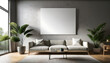 © Galeno - minimalist interior decor setup featuring blank canvas wall providing neutral background creative expression home design inspiration