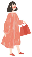 Sticker - PNG Woman holding a shopping bag accessories accessory clothing.