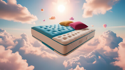 Wall Mural - floating mattress dreams generative ai