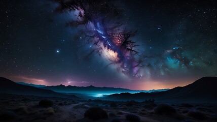 Wall Mural - aurora borealis in the mountains