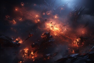 Wall Mural - cosmic inferno: a spectacular space explosion