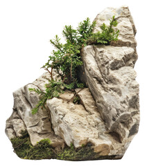 Poster - PNG  Natural stone with green plants