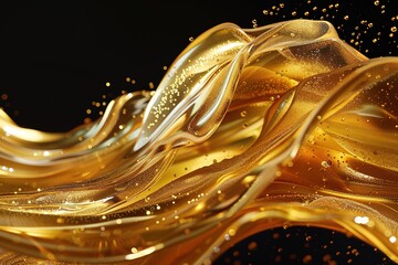 Wall Mural - shiny gold liquid splash, metallic wave, swirl, cosmetic oil, golden splashing clip art, artistic pa