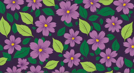 Wall Mural - seamless pattern with flowers