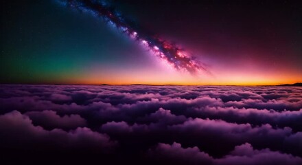 Wall Mural - colorful nebula in starry night sky
