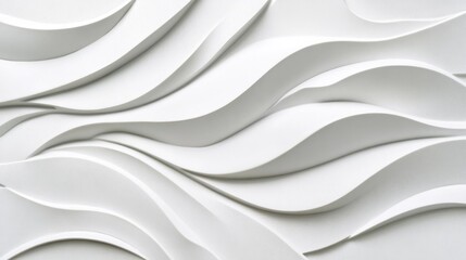 Sticker - Abstract White Wave Pattern