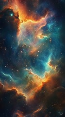 Wall Mural - nebula clouds forming in outer space with vivid colors