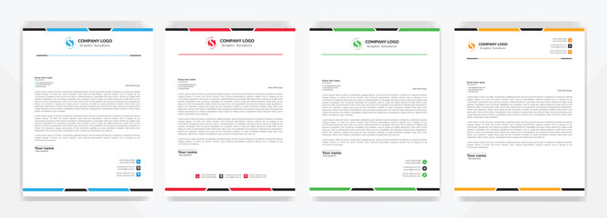 Modern corporate letterhead template design. Creative and Professional business letterhead design template . Letter head stationery layout vector design. Letterhead template in flat style design.